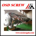 Two stage vent screw barrel for plastic recycling extruder